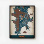 affiche carte phuket vintage avec cadre.webp