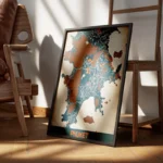 affiche carte phuket vintage encadre.webp