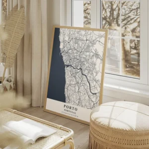 affiche carte porto salon beige.webp