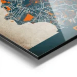 affiche carte porto vintage aluminium.webp