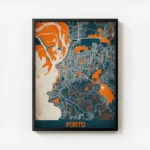 affiche carte porto vintage avec cadre.webp