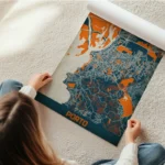 affiche carte porto vintage en rouleau.webp