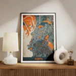 affiche carte porto vintage meuble.webp