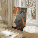 affiche carte porto vintage salon beige.webp