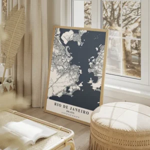 affiche carte rio de janeiro salon beige.webp