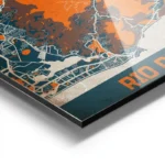 affiche carte rio de janeiro vintage aluminium.webp