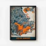 affiche carte rio de janeiro vintage avec cadre.webp