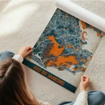 affiche carte rio de janeiro vintage en rouleau.webp