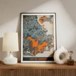 affiche carte rio de janeiro vintage meuble.webp