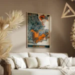 affiche carte rio de janeiro vintage salon.webp