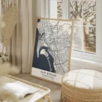 affiche carte san diego salon beige.webp