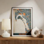 affiche carte san diego vintage meuble.webp