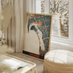 affiche carte san diego vintage salon beige.webp