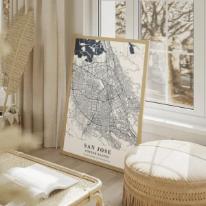 affiche carte san jose salon beige.webp