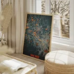 affiche carte san jose vintage salon beige.webp