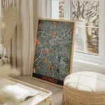 affiche carte sao paulo vintage salon beige.webp