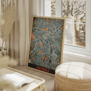 affiche carte sao paulo vintage salon beige.webp