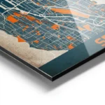 affiche carte seattle vintage aluminium.webp