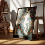 affiche carte seattle vintage encadre.webp