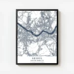 affiche carte seoul avec cadre.webp