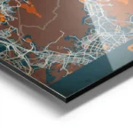 affiche carte seoul vintage aluminium.webp