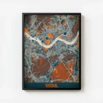 affiche carte seoul vintage avec cadre.webp