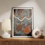 affiche carte seoul vintage meuble.webp