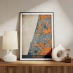 affiche carte tel aviv vintage meuble.webp