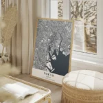 affiche carte tokyo salon beige.webp
