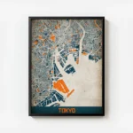 affiche carte tokyo vintage avec cadre.webp