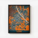 affiche carte vienna vintage avec cadre.webp
