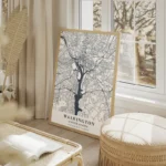 affiche carte washington salon beige.webp