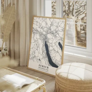 affiche carte zurich salon beige.webp