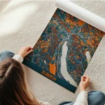 affiche carte zurich vintage en rouleau.webp