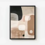 poster abstrait beige et noir avec cadre.webp