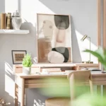 poster abstrait beige et tonalites neutres bureau.webp