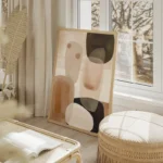 poster abstrait beige et tonalites neutres salon beige.webp