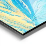 poster abstrait bleu et jaune aluminium.webp