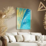 poster abstrait bleu et jaune salon.webp