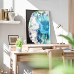 poster abstrait bleu et vert bureau.webp