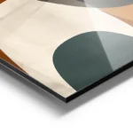 poster abstrait formes marrons et blanches aluminium.webp
