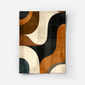 poster abstrait formes marrons et noires.webp