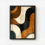 poster abstrait formes marrons et noires avec cadre.webp