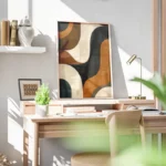 poster abstrait formes marrons et noires bureau.webp