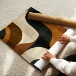 poster abstrait formes marrons et noires enroule.webp