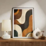 poster abstrait formes marrons et noires meuble.webp