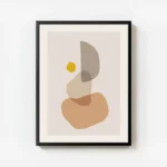 poster abstrait formes organiques terreuses avec cadre.webp