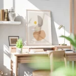poster abstrait formes organiques terreuses bureau.webp