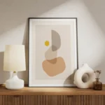 poster abstrait formes organiques terreuses meuble.webp
