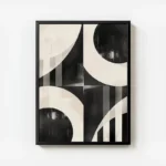 poster abstrait geometrique noir et blanc avec cadre.webp